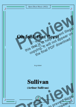 page one of Sullivan-Oh fool,that fleest,in g minor