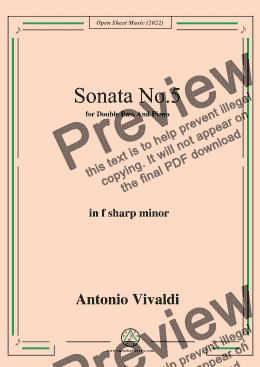 page one of Vivaldi-Sonata No.5,in f sharp minor,Op.14 No.5;RV 40