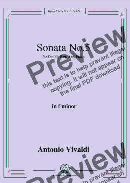 page one of Vivaldi-Sonata No.5,in f minor,Op.14 No.5;RV 40