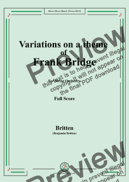 page one of Britten-Variations on a Theme of Frank Bridge,Op.10