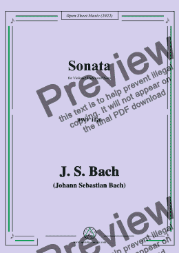 page one of J. S. Bach-Violin Sonata,in g minor,BWV 1020