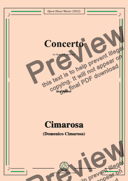 page one of Cimarosa-Concerto,in c minor,for Horn in F and Piano