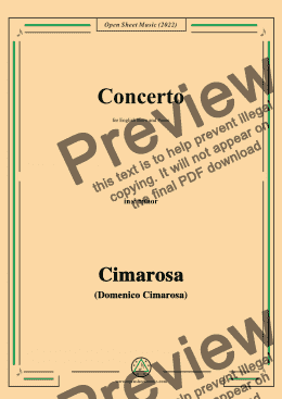 page one of Cimarosa-Concerto,in c minor,for English Horn and Piano