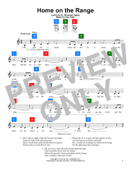 page one of Home On The Range (UkeBuddy)