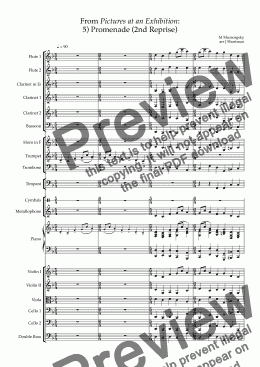 page one of MUSSORGSKY - Promenade (2nd reprise) from Pictures at an Exhibition (arranged for training orchestra)