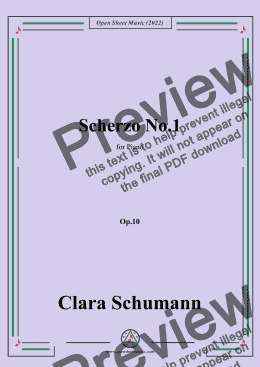 page one of Clara Schumann-Scherzo No.1,Op.10,for Piano