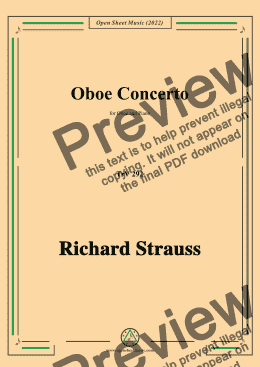 page one of Richard Strauss-Oboe Concerto,TrV 292