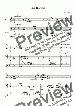 page one of The Hermit - Oboe Solo