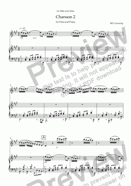 page one of "Chanson 2" for Flute & Piano