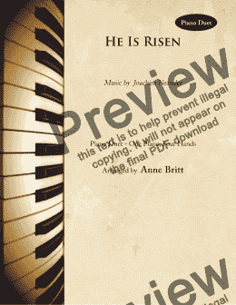 page one of He Is Risen (piano duet)