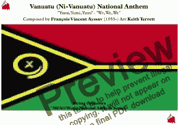 page one of Vanuatu (Ni-Vanuatu) National Anthem for String Orchestra