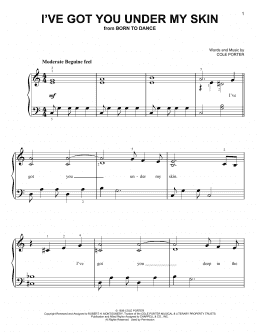 page one of I've Got You Under My Skin (Very Easy Piano)