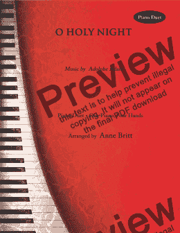 page one of O Holy Night (piano duet)