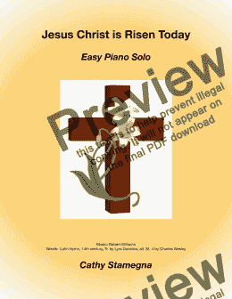 page one of Jesus Christ is Risen Today (Easy Piano Solo)