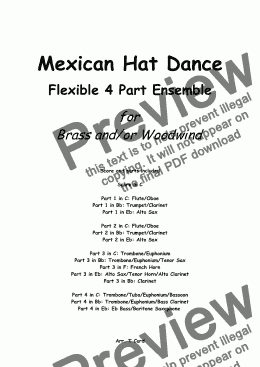 page one of Mexican Hat Dance for Flexible 4 Part Ensemble