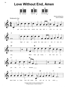 page one of Love Without End, Amen (Super Easy Piano)