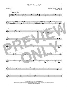 page one of Free Fallin' (Alto Sax Solo)