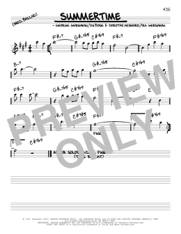 page one of Summertime (Real Book – Melody & Chords)