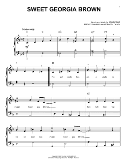 page one of Sweet Georgia Brown (Very Easy Piano)