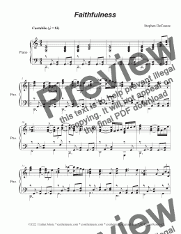 page one of Faithfulness (Piano solo)