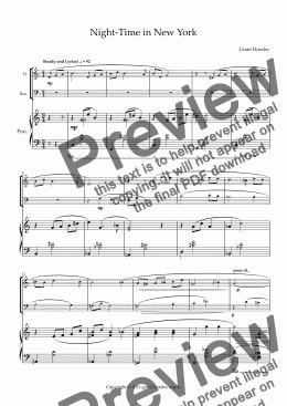 page one of "Night-Time in New York"- A Blue Waltz- Flute, Bassoon and Piano.