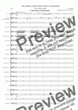 page one of The Dance of the Hours - Ponchielli - Concert Band - Score