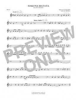 page one of Hakuna Matata (from The Lion King) (Bells Solo)