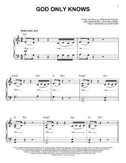 page one of God Only Knows (Easy Piano)