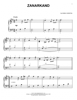 page one of Zanarkand (from Final Fantasy X) (Easy Piano)