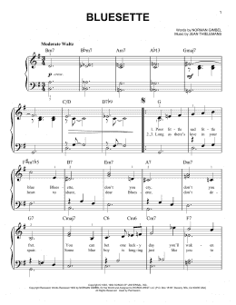 page one of Bluesette (Very Easy Piano)