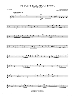 page one of We Don't Talk About Bruno (from Encanto) (Alto Sax Solo)