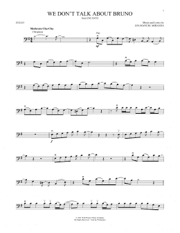 page one of We Don't Talk About Bruno (from Encanto) (Cello Solo)