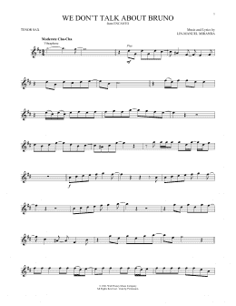 page one of We Don't Talk About Bruno (from Encanto) (Tenor Sax Solo)