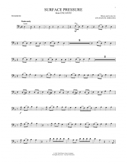 page one of Surface Pressure (from Encanto) (Trombone Solo)