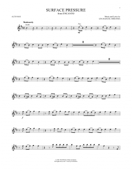 page one of Surface Pressure (from Encanto) (Alto Sax Solo)