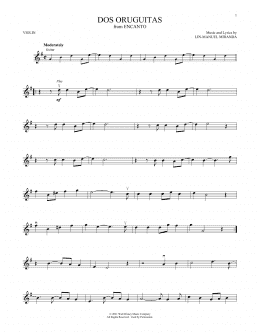 page one of Dos Oruguitas (from Encanto) (Violin Solo)