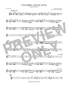 page one of Colombia, Mi Encanto (from Encanto) (Tenor Sax Solo)