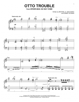 page one of Otto Trouble (from Spider-Man: No Way Home) (Piano Solo)