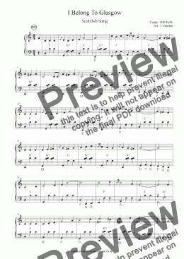 I Belong To Glasgow - Download Sheet Music PDF file