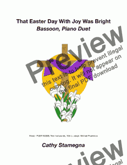 page one of That Easter Day With Joy Was Bright (Bassoon and Piano Duet)