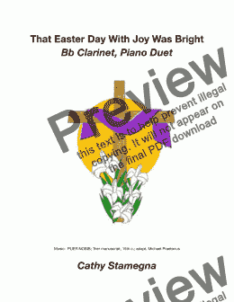 page one of That Easter Day With Joy Was Bright (Bb Clarinet and Piano Duet)