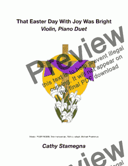 page one of That Easter Day With Joy Was Bright (Violin and Piano Duet)