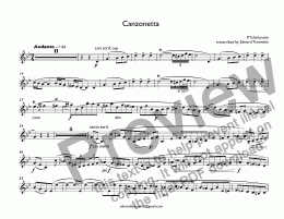 page one of Tchaikovsky, Pyotr - Violin Concerto in D major, Op 35 arr. for trumpet C, II.Canzonetta. Andante