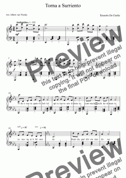 page one of Torna a Surriento_C major key (or relative minor key)