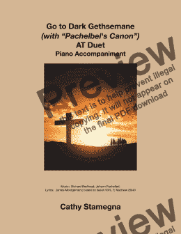 page one of Go to Dark Gethsemane (with “Pachelbel’s Canon”) (AT Duet, Piano Accompaniment)