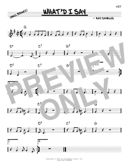 page one of What'd I Say (Real Book – Melody & Chords)