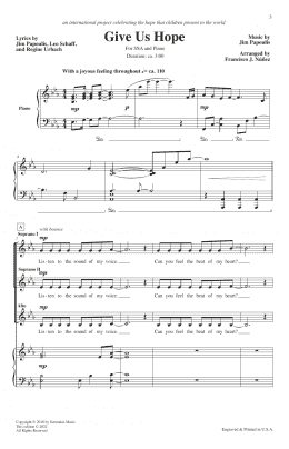 page one of Give Us Hope (SSA Choir)