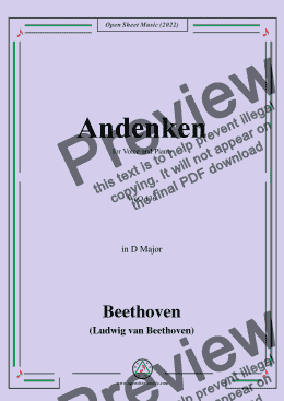 page one of Beethoven-Andenken,WoO 136