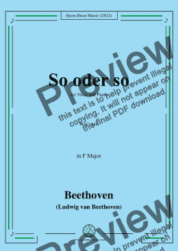 page one of Beethoven-So oder so,WoO 148 