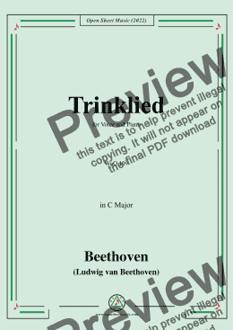 page one of Beethoven-Trinklied,WoO 109